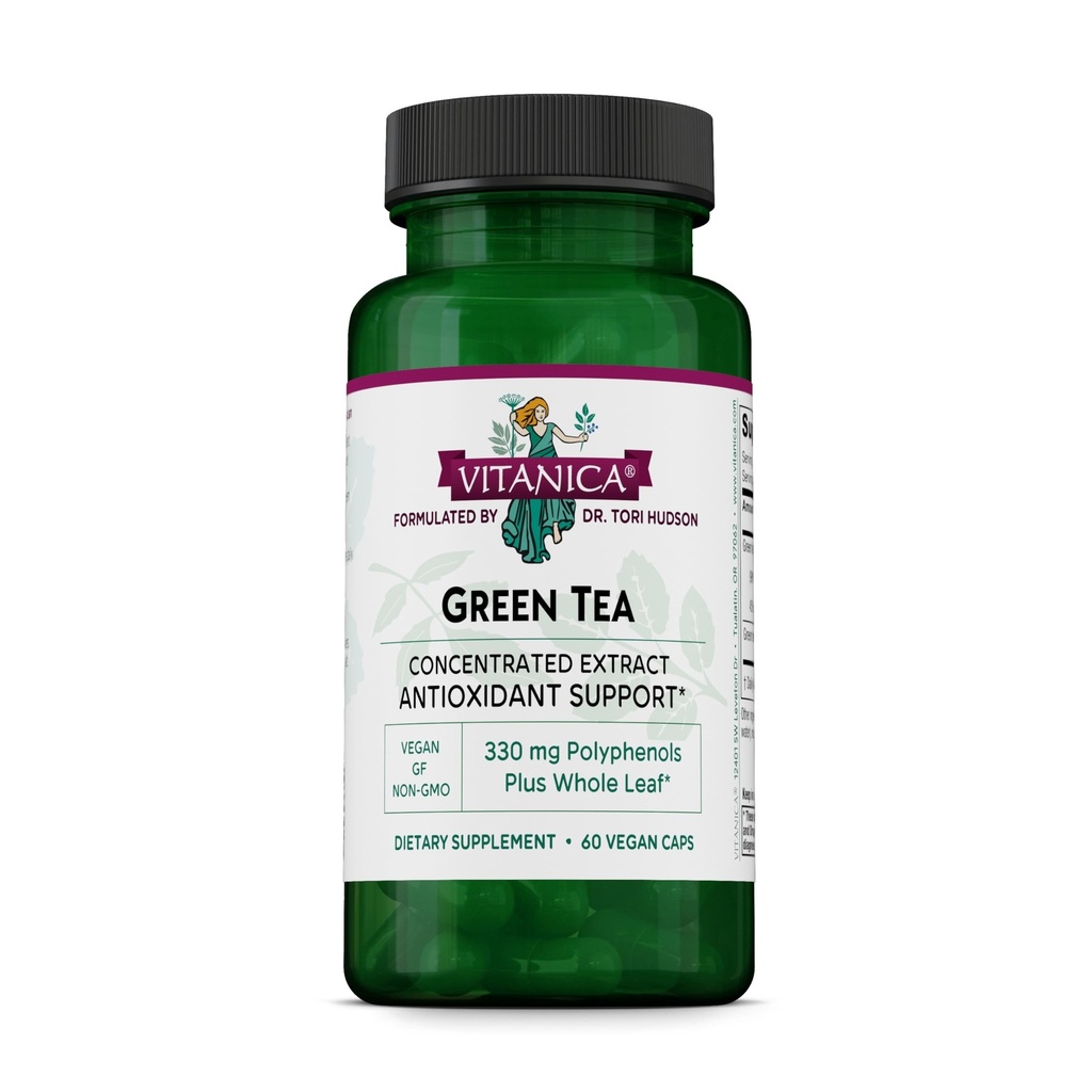 Vitanica Green Tea Extract Supplement 330 mg,% 45 EGCG,% 98 Polyols ve% 80 Catechins, Enerji Antioksi ve Immune Support, Vegan, 60 Capsules