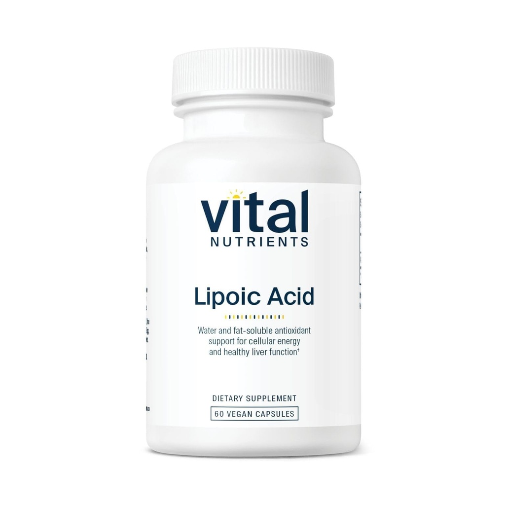 Vital Nutrients Lipoic Acid | 300 mg Alfa-Lipoic Acid Antioksi | Sağlıklı Metabolism ve Enerji için ALA Supplement | Gluten, Süt, Soy Free | Non-GMO | 60 Capsules