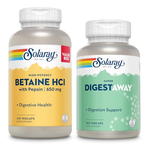 SOLARAY Betaine HCl ile Pepsin ve Super Digestaway - Digestive Health Sche