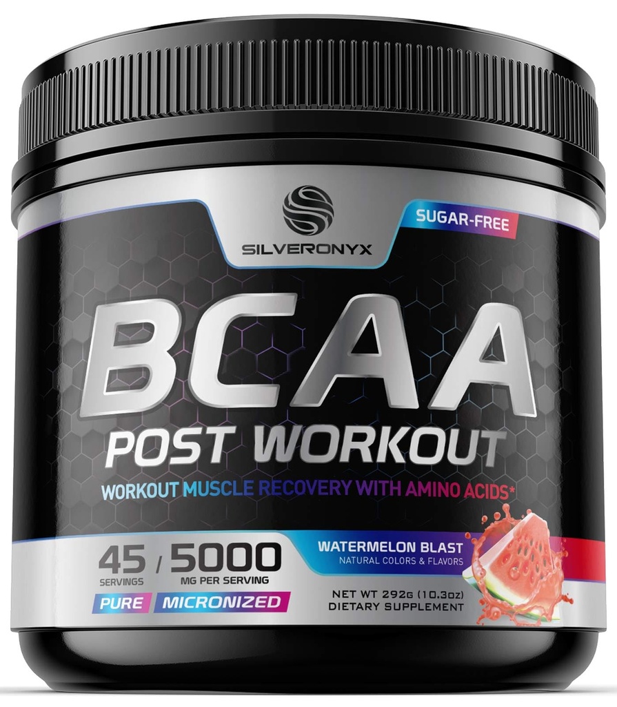 BCAA ile Workout Recovery Toz - Ekstra Kuvvetli Kas Kurtarma L-Glutamine & Amino Asits ile Mix - Sugar Free After Workout Hydration Toz Supplement - Watermelon Blast - 45 Servisler