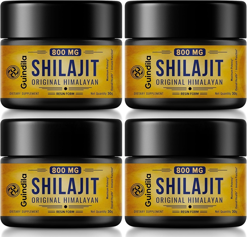 800 mg Shilajit Supplement-Shilajit Pure Himalaya Organik Shilajit Machinery with maximum Potency,Originy from Himalayan with 85+Trace Minerals & Fulvic Acid for Focus & Energy,Immunity,4 Packs