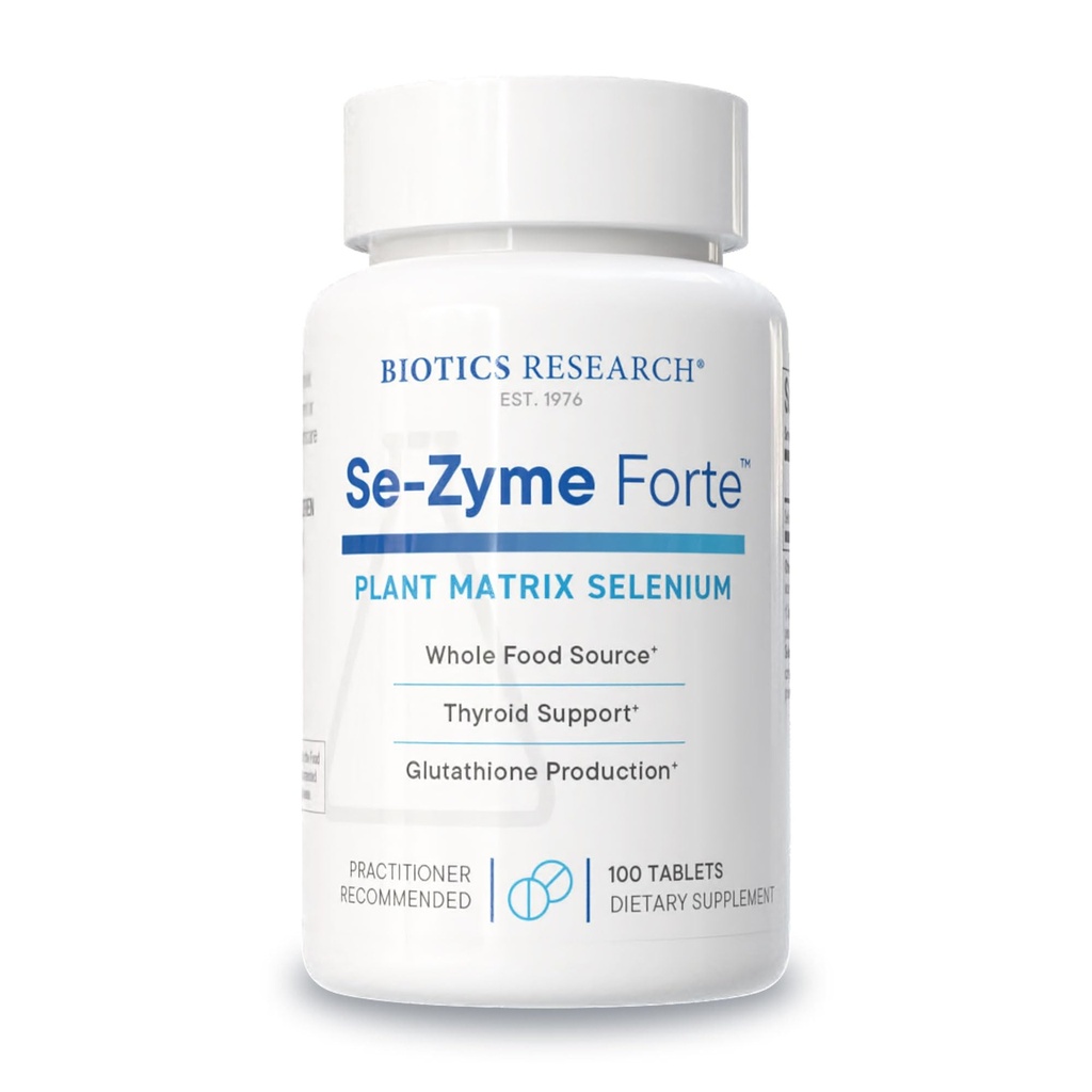 Biotics Research Se-Zyme ForteTM – Tüm Gıda Selenyum Kaynağı, Tiroid Gland Fonksiyonları, DNA Üretimi, Bilişsel Sağlık, Potent Antioksi, 100 Tablet