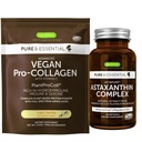 Vegan Vanilla Collagen Protein Toz + Astaxanthin Kompleksi Vegan Sche, Collagen Boosting Formula + Natural 4 mg H. Pluvialis Astaxanthin for Hair, Skin & Nails, by Igennus