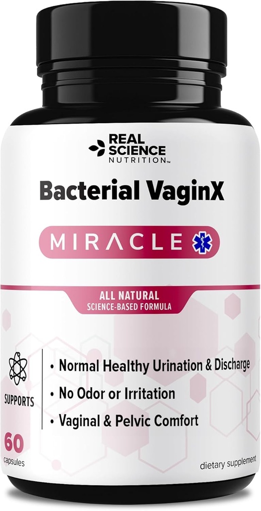 Bakteril VaginX Mucizesi - Nitrik Oksit Kadınlar Vaginal Sağlık ve pH Denge Kompleksi, Doğal BV Tedavisi ve Yeast Enfeksiyonu, 60 Capsules