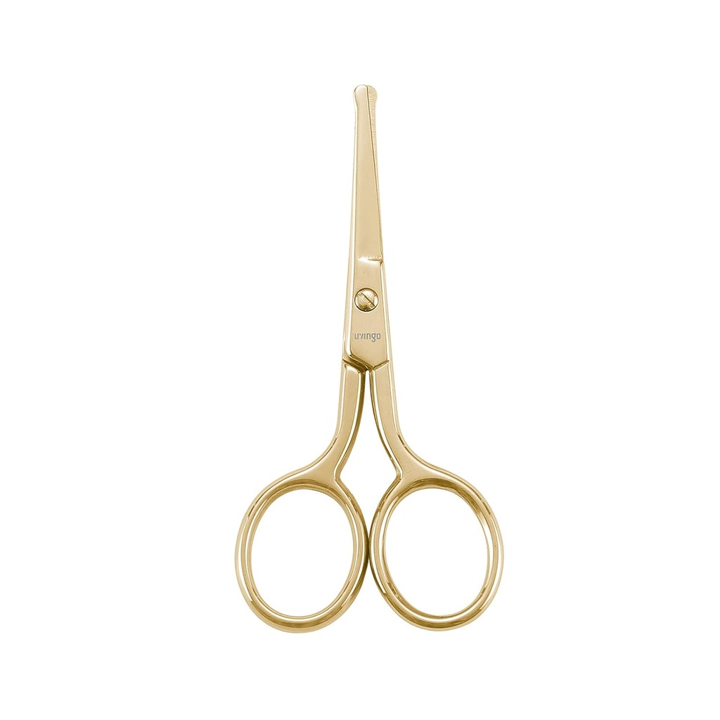 LIVINGO Profesyonel Nose Hair Scisssors, Multi- amaçlı paslanmaz Steel Rounded Tip Düz Bıçak, Yüz Saç Ayılı Göz Yüz Saç Saç Saç Saç Saç Saç Saç Saçı Erkek ve Kadınlar için Odaklı Araç, 3.5” Gold