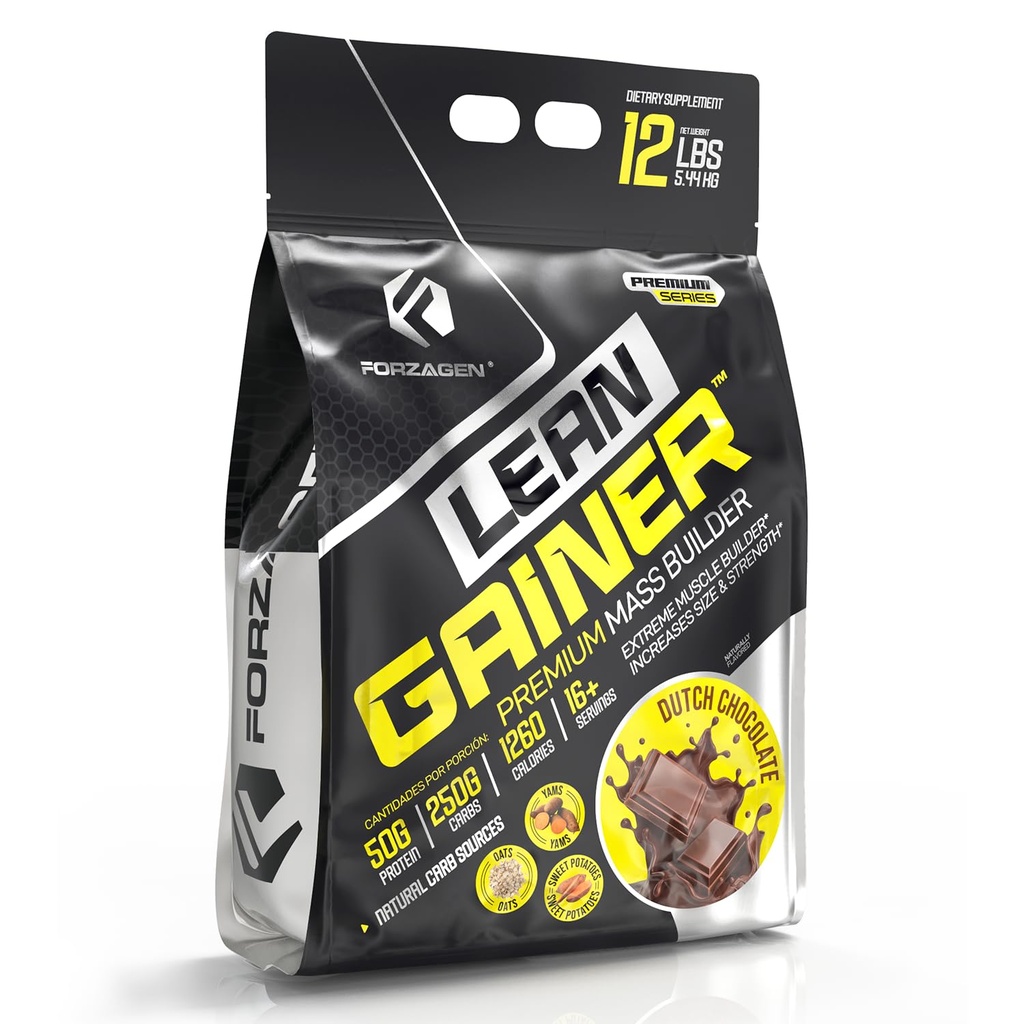 Forzagen Lean Winer Premium Mass Builder | Erkek ve Kadınlar için Kitlesel Karbon | Yüksek Calorie proteini, Kilo Verme, Bulk, Muscle Building Supplement | Chocolate Dutch, 12 lbs. (16+ Hizmet)