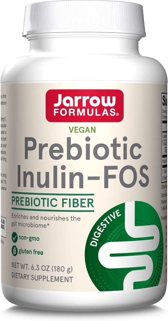 Jarrow Formulas® Prebiyotik Inulin FOS Prebiyotik Fiber Supplement, 6.3 Oz, Gut Health ve Digestive Support, Approx. 47 Hizmetler