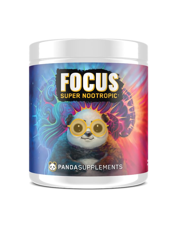 Yeraltı Biyo Laboratuvarları Panda Supps Focus Super Nootropic 3.0, Enerji, Clarity, Mood,Creativity,Vision, 300MG Alpha GPC,1.5G L-Tyrosine, Lions Mane, AstraGinTM (30 hizmet) (Peach Mango 3.0)