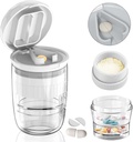 White-1 Pill Splitter ve XS, Crushes Tabletleri, Vitaminler, Paslanmaz Çelik Bıçak, Yeniden Evlenmiş İçme Kupası