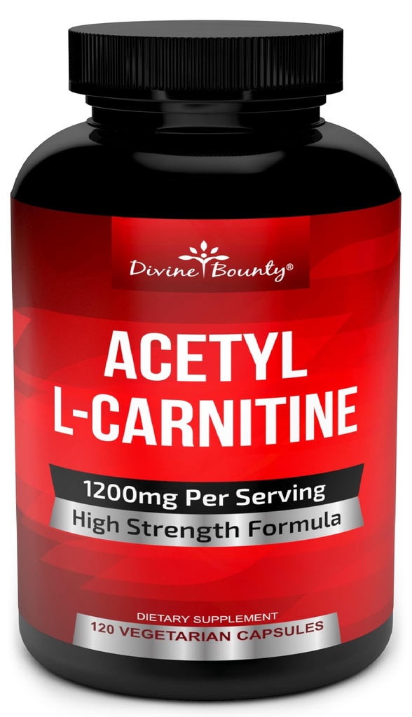 İlahi Bounty Acetyl L-Carnitine Capsules 1200 mg Oda başına - L Carnitine Supplement 120 Vegetarian Capsules