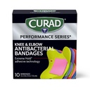 CURAD Performans Serisi IRONMAN Antibacterial Bandages, Extreme Hold Prestige Technology, Diz & Elbow 3 inç x 3 inç, 10, Cuts için ideal, Yararlar, Spor ve Aktif Yaşam Tarzı