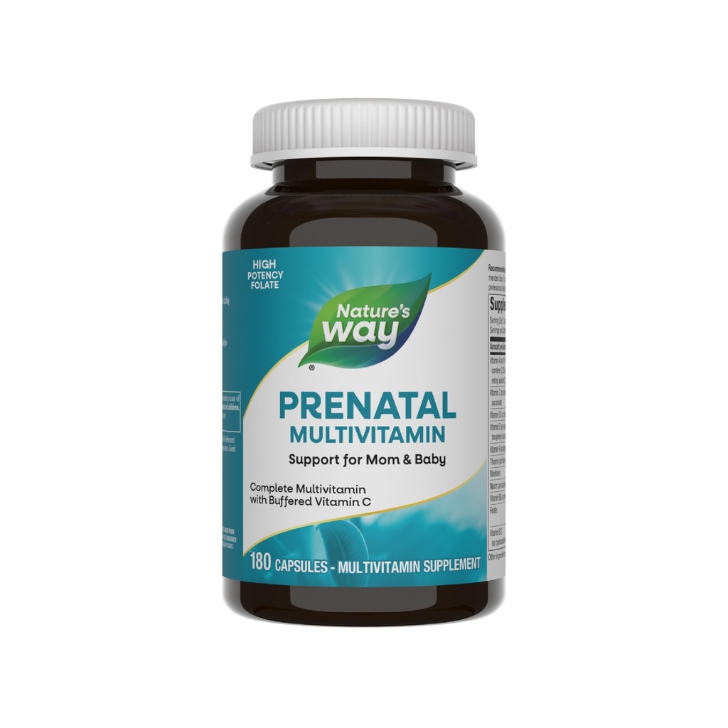 Nature's Way Prenatal Multivitamin, Sağlıklı Beyin ve Spinal Development için folate ile *, 180 Capsules