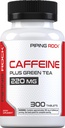 Piping Rock Caffeine Pills 220mg | 300 Tabletler | Yeşil Çay İle Tamam | Vejetaryen, Non-GMO, Gluten Free