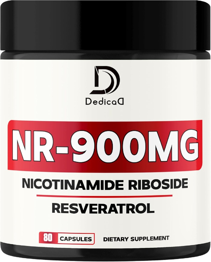 NAD Nicotinamid Riboside Resveratrol 900 mg Plus Resveratrol 100MG - Hücre Üretimi ve Restorasyon, Aging Well, General Vitality - 80 Capsules