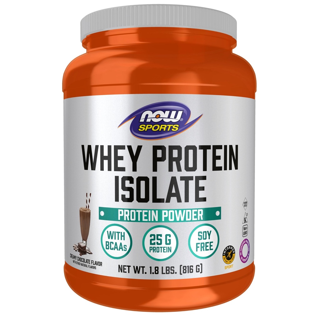 NOW Foods Whey Protein Isolate Protein Powder Chocolate, 816g