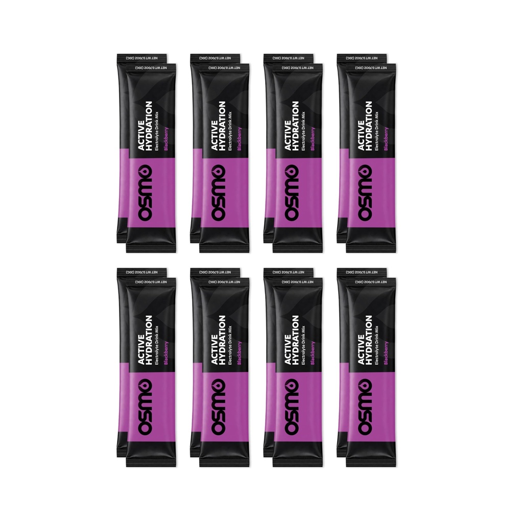Osmo Active Hydration Electrolyte Toz - sodyum, Magnezyum, Pyum, Carbs & Vitaminler, Tüm Doğal Malzemeler, 3X Hızlı, Boosts Power & Endurance - 16 Packets, BlackBerry