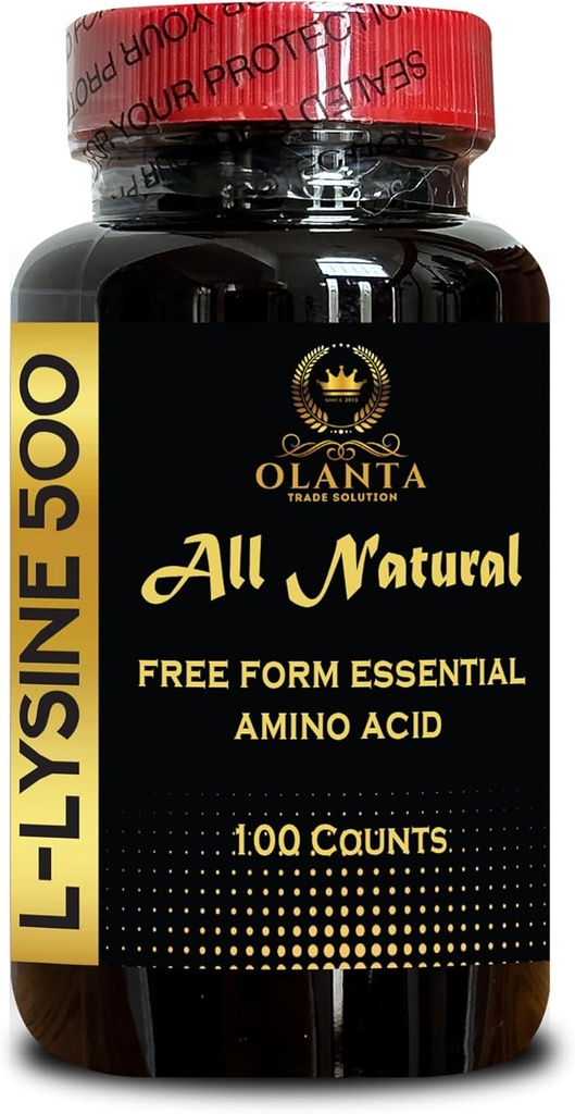 L-LYSINE 500 AMINO ACID - Sağlıklı kas gelişimi, Dengeli Sağlık, Connective doku sağlığı, Günlük lysine alımı, organik bağışıklık desteği takviyesi takviyesi, - 1 Şişe 100 Counts