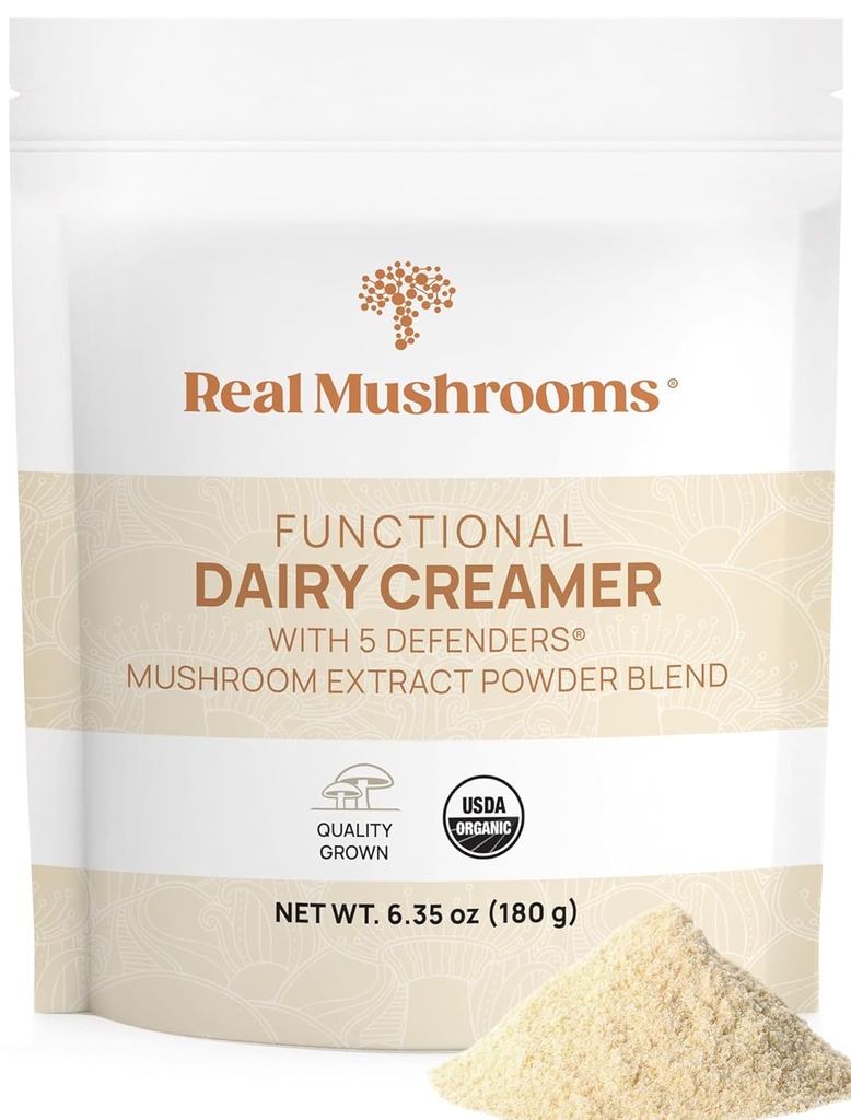 Gerçek Mushrooms Fonksiyonel Süt kremer Mushroom Extracts – Organik Lucuma & Maple Toz – Fonksiyonel Organik Krem – 90 Hizmet, Çay, Smoothie & Kahve Kremer Toz