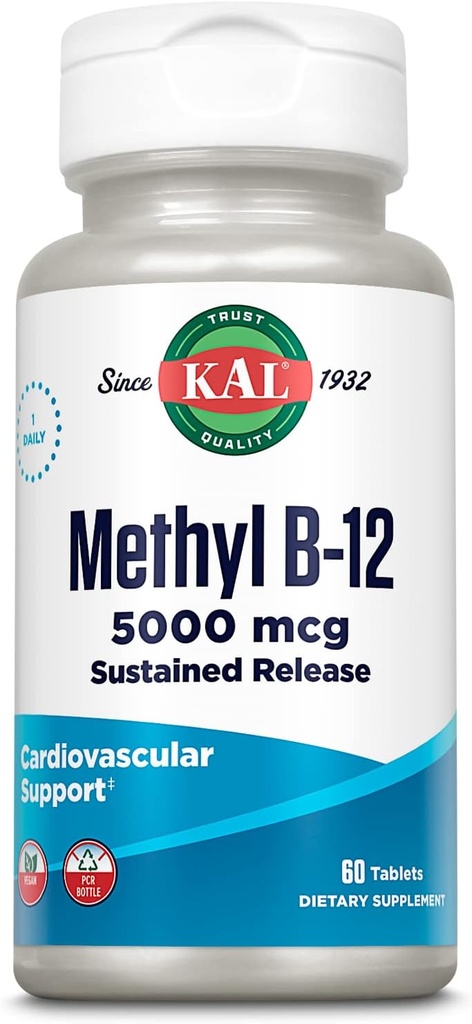 KAL B12 Mecobalamin 5000 Telefon, Sağlıklı Enerji, Metabolism, Nerve & Red Blood Hücre Desteği, * Hızlı Dissolve ActivMelts, Optimal Aborps, Natural Raspberry Flavor, 90 Hizmet, 90 Micro Tabs