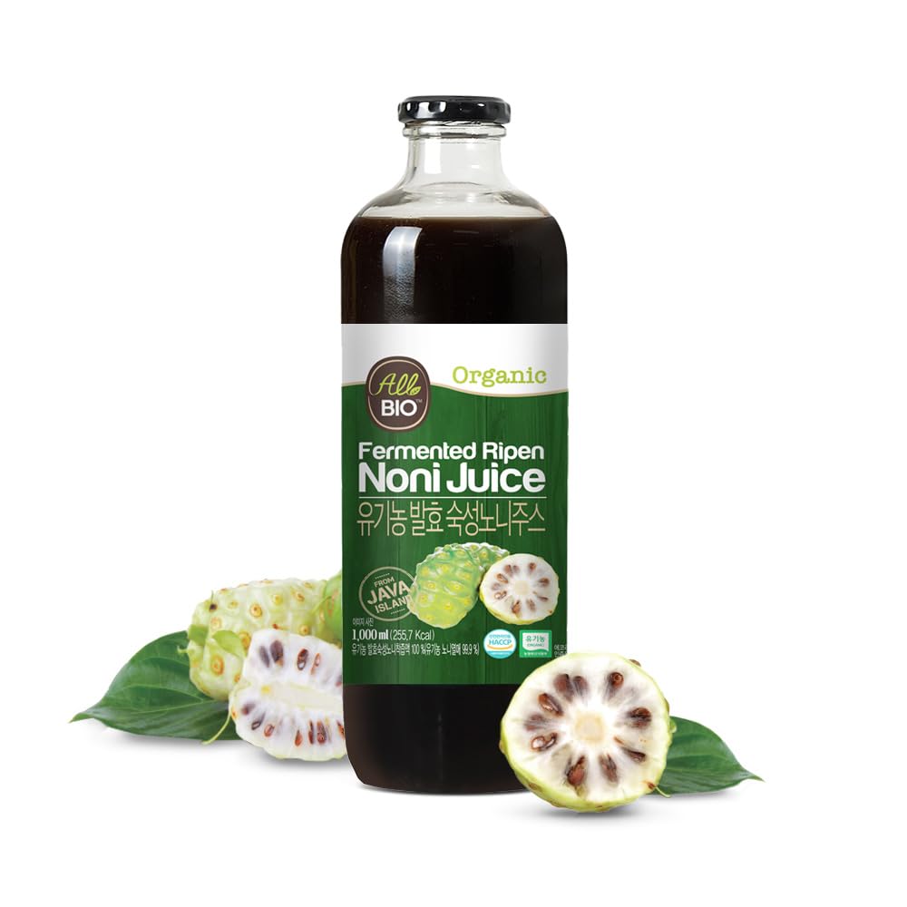 Java Organic NONI Juice - 33.8 fl oz (1L) Şişe - %100 Saf Resveratrol & Fermented Noni Tarafından ALLBIO