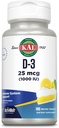 KAL D-3 1000 IU | Doğal Limon Flavor ActivMelt Mikro Tabletler | Sağlıklı Immune Function & Bone Support | 100ct
