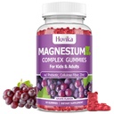 Çocuklar için Magnezyum Gummies - Magnezyum Glycinate, Citrate, Prebiyotik, çinko - Çocuklar ve Yetişkinler Magnezyum Kompleksi Çocuklar için Nerve Bone & Muscle Health, Vegan Grape Flavor 60 Kont
