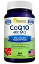 ASquared Beslenme CoQ10 (400 mg Max Strength, 100 Veggie Capsules) - Yüksek Abase Coenzyme Q10 Toz - Ubiquinone Supplement Pills, Ekstra Antioksi CO Q-10 Enzyme Vitamin Tabletleri, Coq 10 400 mg