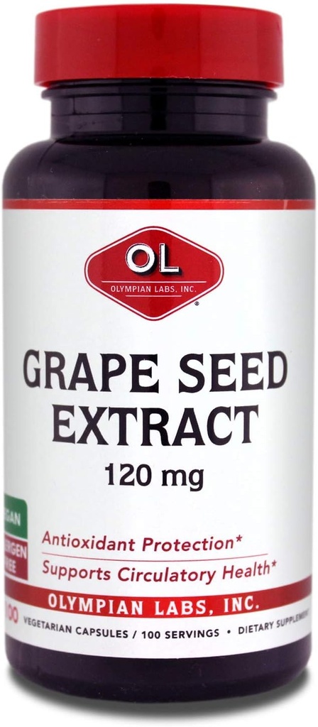 Olympian Labs Grape Tohumksiyon Kapsülleri - 120 mg - 100 Günlük Kapsüller Kalp Sağlığı ve Antioksidan Korumayı Destekliyor
