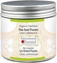 Greenwood Essential Pure Flax Tohum Toz (Linum usitatissimum) Organik Onay 100gm (3.5 oz)