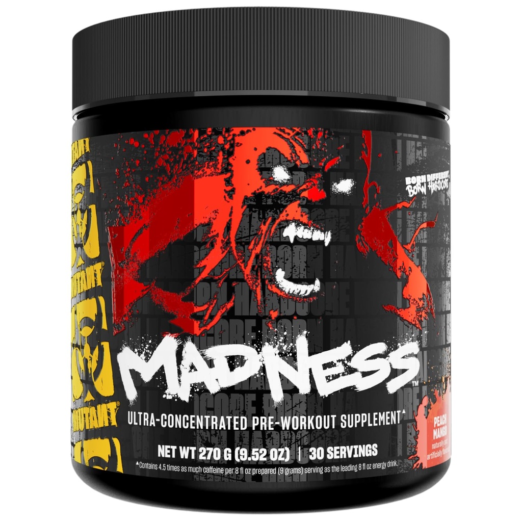 Mutant Deli | Pre Workout Toz Tamam Performansı ve Pump Mix L-Citrulline, Beta-Alanine, Taurine, L-Tyrosine | 30 Hizmet | Peach Mango