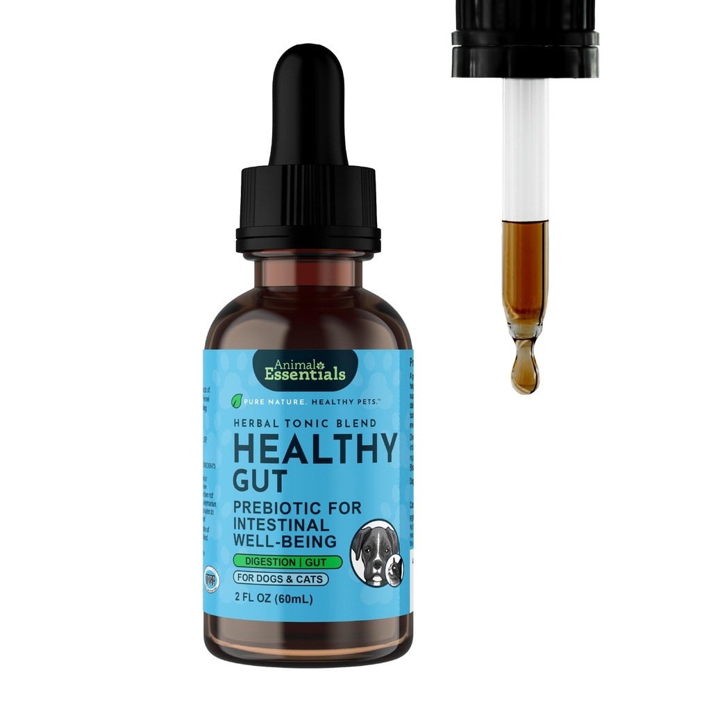 Hayvan Temelleri Sağlıklı Gut - Köpekler ve Kediler için Herbal Prebiyotik, Gut Health Assembly, Herbal Formula, Organik İnsan Grade Herbs, Veterinarian Önerilen, Sıvı Tonic - 2 Fl Oz