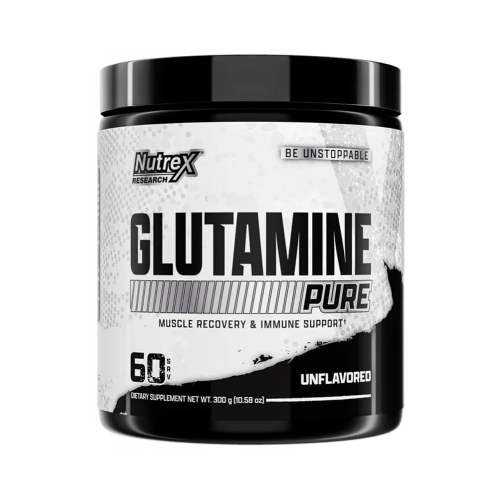 Nutrex Research L-Glutamine Toz Supplement - 60 Hizmet - Pure Unflavored, Non-GMO & Gluten Free | No Clumps!