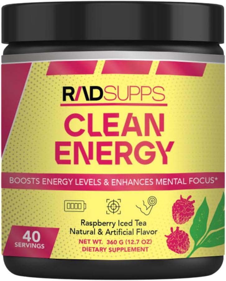 Temiz Enerji - BCAA'lar ile Erkekler ve Kadınlar için Çalışma Tozu, Enerji İçecek Toz, Enerji ve Odak için Asit Enerji Tozu - 40 Hizmet (12.7 oz, Rraj Buzlu Çay)