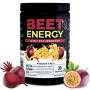 Nutrology Beet Energy O2, Pre Workout Toz, Enerji, Endurance & Nitrik Oksit Arıt Toz, Yerba Mate, Adaptogens & Electrolytes, Vegan Pre Workout, Passion Fruit Flavor, 30 Hizmetler