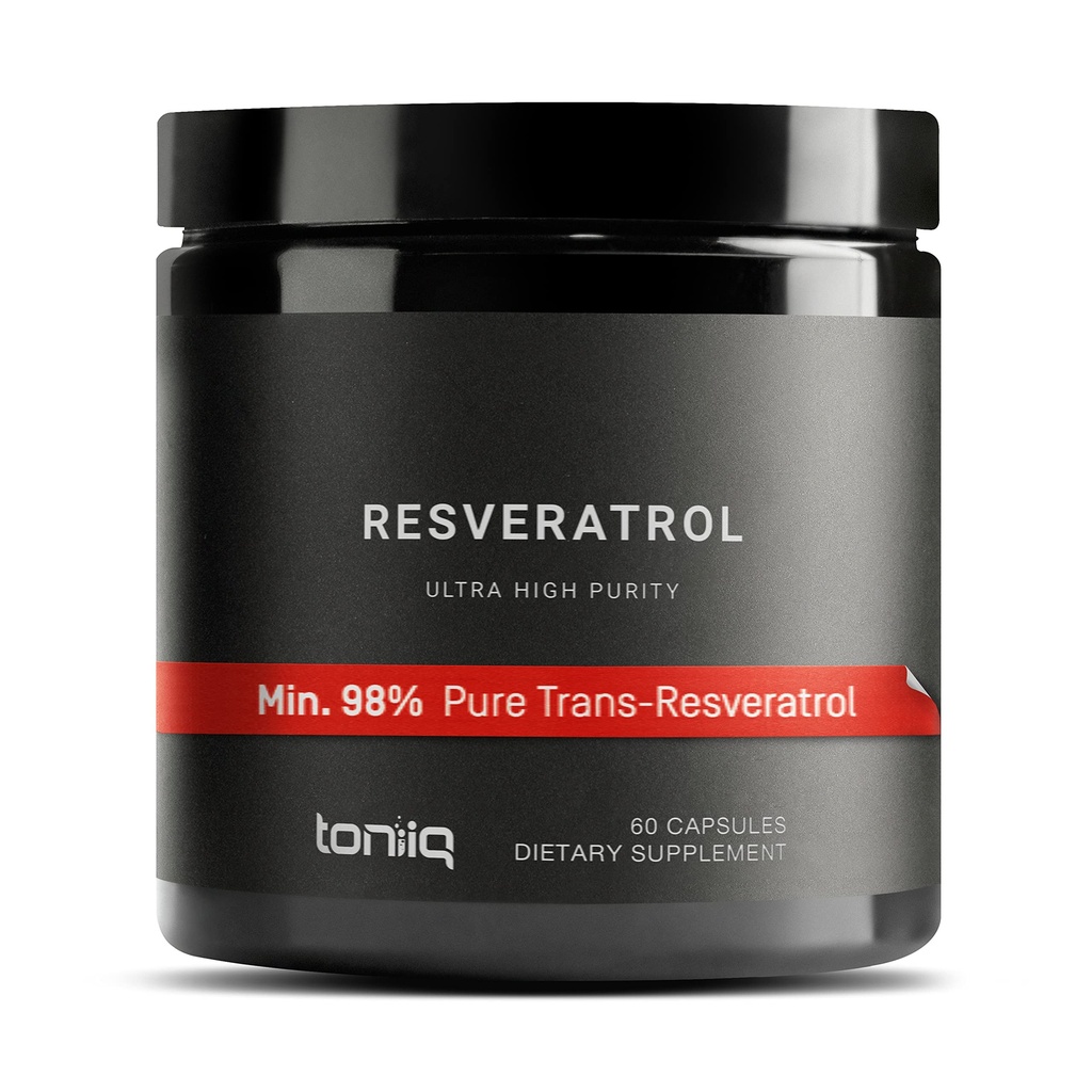 Toniiq Ultra Higheight Resveratrol Capsules -% 98 Trans-Resveratrol - Yüksek Lisanslı ve Biyo kullanılabilir - 60 Caps Reservatrol Supplement Supplement Supplement Capsules - 98 Trans-Resveratrol - Yüksek Lisanslı ve Biyo kullanılabilir - 60 Caps Reservatrol Tamamlanmış