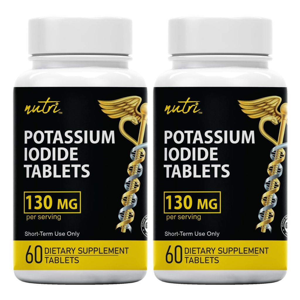 Nature's Fusions P properties Iodide Tabletleri (Pack of 2) 130 mg - 120 Tabletler 10/2032 - YODO Naciente - KI Pills - Yoduro de Potasio