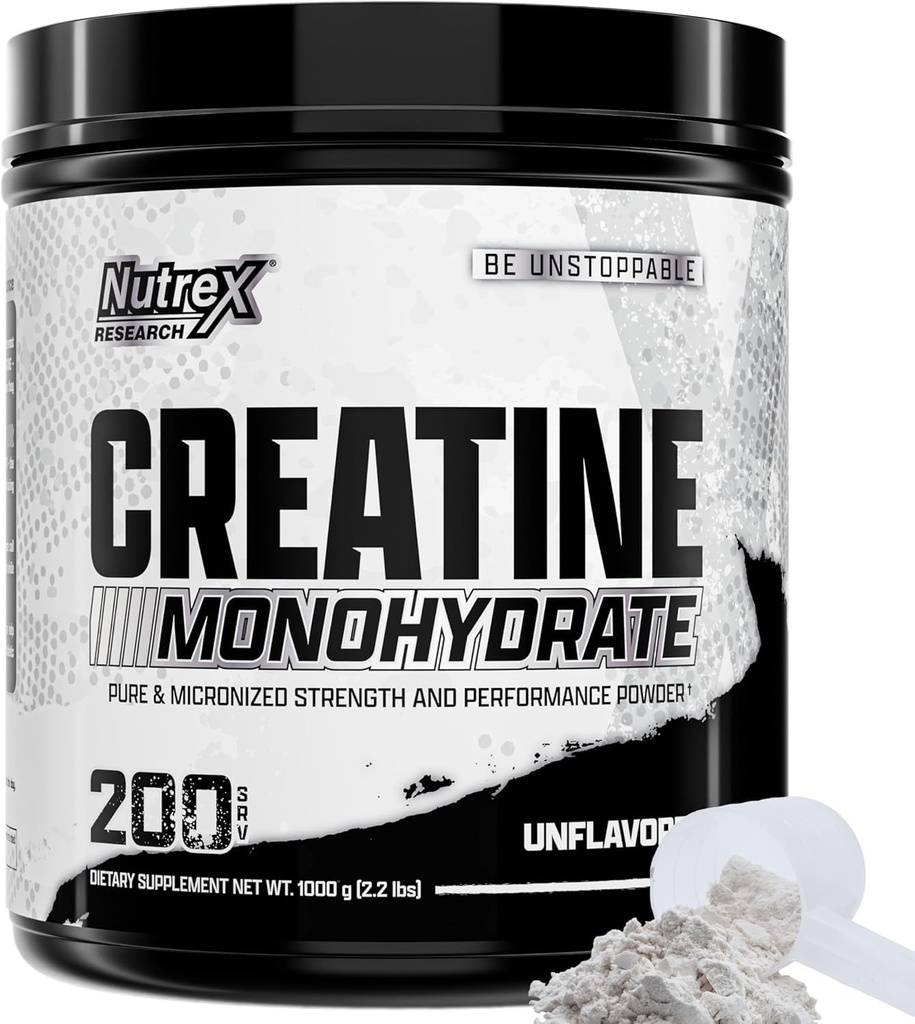 Nutrex Research Micronized Tinatine Monohidrat Toz - 200 Hizmet (1KG) Saf, Kas Kazananları için Sessizlik Monohidrat Tamam, Güçlü ve Performans 5G