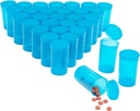 Juvale 30 Pack Boş Pop-Top Pill Şişeleri - 19 Dram Kapasite - Blue Plastik - Kolay Erişim için Yaralar - Tıp Konteynerleri ve Yaraları - Squeeze-Open Travel Vials