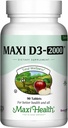 Maxi-Sağlık Vitamin D3 2000 IU - Sağlıklı Kas Fonksiyonlar, Bone Health ve Immune Support - 90 Tablet - En İyi Kosher Supplement For Yetişkinler