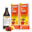 Emulsión de Escocia Cod Liver Oil Liquid Supplement with Vitamins A, D, E & B1 - Doğal Fish Oil Omega 3 for Kids & Yetişkinler - Delicious Strawberry Banana Flavor - 6.5 oz (2-Pack)