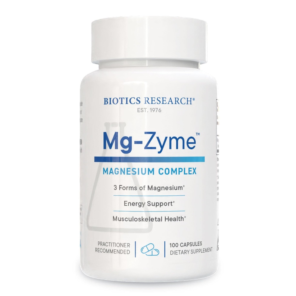 Biotics Research Mg-ZymeTM Triple Kompleksi 100 mg- Magnezyum Glycinate, Gluconate, Aspartate Chelated Supplement, High Abors, Support Sleep, Energy, Cardiovascular Health-100 Capsules