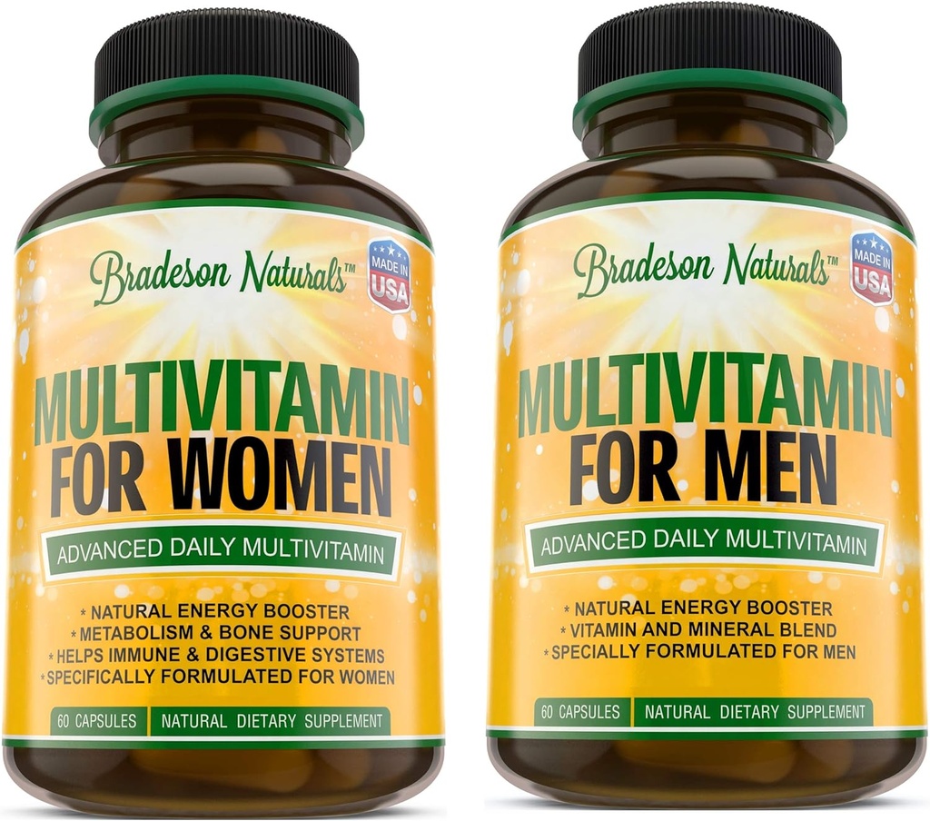 Kadınlar Multivitamin Supplement + Erkeklerin Multivitamin Supplement. A C D E & Vitamin B Kompleksi. Immune & Kadın Desteği. Cardiovascular ve Prostate Health'i iyileştirir. Antioksi & Natural Energizer