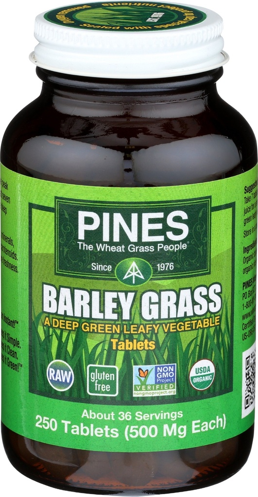 PINES Organik Barley Grass, 500 mg, 250 Kont Tablet