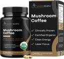 100% Organik Mushroom Coffee Capsules - Doğal Enerji Supplement 130 mg Caffeine Klinik Olarak Proven Patentli Yeşil Kahve Bean & Guayusa, Jitter-Free Energy & Focus (60 hizmet) için alıntılar