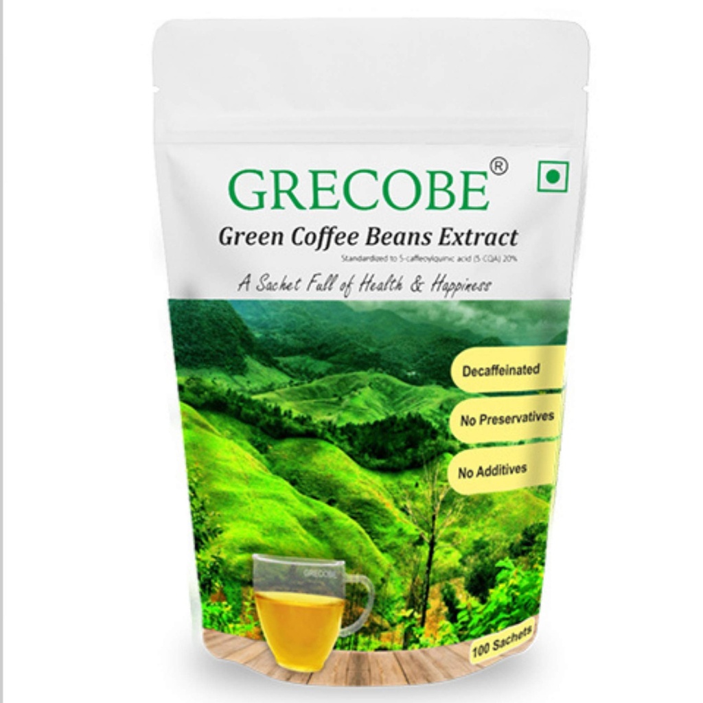 Pure Green Coffee Beans% 50 klorojenik asit, Decaffeinated, antioksidan | Keep Metabolism - (1Pouch- 100 sachets)