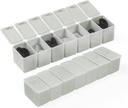 Haftalık Küçük Pill Organizer, 7 Günlük Pill Case, Günlük Vitamin Vaka Tıp Kutusu, Tıp Supplements Fish Oil(2Pcs,Grey)