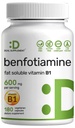 Benfotimin 600 mg hizmet ediyor, 180 Veggie Capsules (300 mg Per Cap) – Fat uli Vitamin B1 Thiamin Supplement – 3. Parti Test Edildi, Vegan, Non-GMO, Gluten Free Capsules