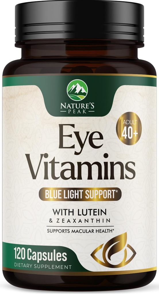 Göz Vitaminleri ve Mineral Tamamı - Contains çinko, Copper, Lutein, & Zeaxanthin, Destekler Kuru Göz Strain, Yetişkinler için Vizyon Sağlık, Non-GMO, Vegan Eye Care Pills & Minerals Supplements - 120 Capsules