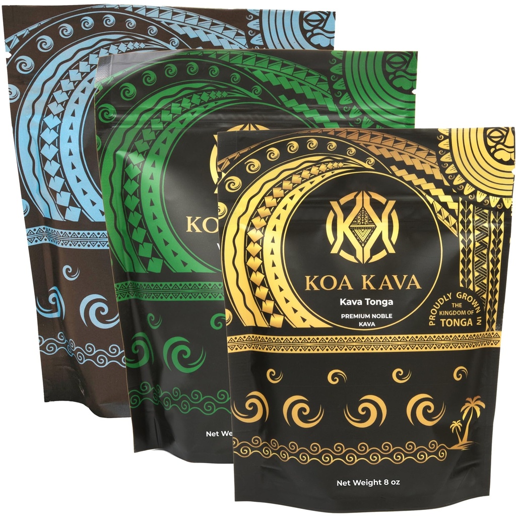 8 oz Koa Kava Sche with Premium Tongan, Fijian Waka ve Vanuatu Waka Kava Root Toz