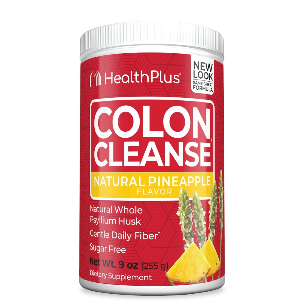 Health Plus Colon Cleanse Digestive Support | No Yapay Flavors | Daily Fiber For Toxin Elimination to Reduce Bloating | Psyllium Husk | Pineapple Flavor | 9 Ounces, 36 Hizmet